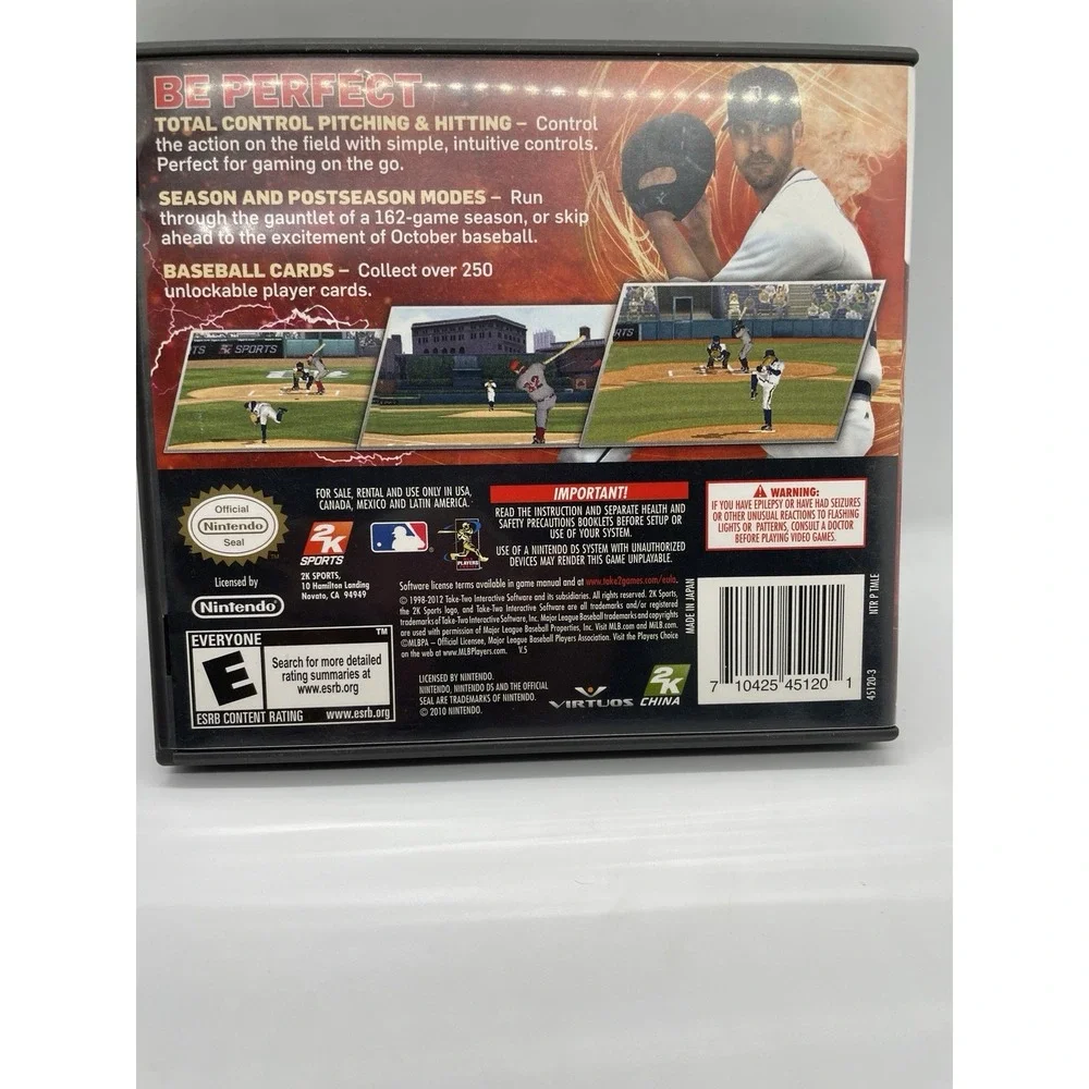 Major League Baseball 2K12 Nintendo DS Tested CIB Complete